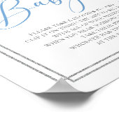 Boho dusty blue floral sagt nicht, Baby sign game Poster (Ecke)