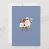 Boho Dusty Blue Floral Wedding Einladung (Rückseite)
