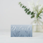 Boho Dusty Blue Foliage Wedding Details Begleitkarte (Stehend Vorderseite)