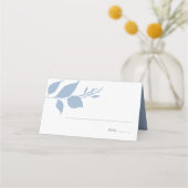Boho Dusty Blue Foliage Wedding Platzkarte (Vorderseite)