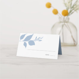 Boho Dusty Blue Foliage Wedding Platzkarte