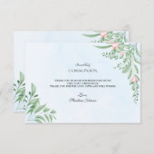 Boho Dusty Blue Greenery Heilige Kommunion Dankeskarte (Vorne/Hinten)