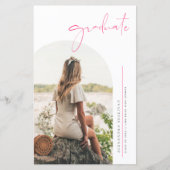 Boho Dusty Blue Minimalistisch Arch Foto Abschluss (Vorderseite)