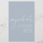 Boho Dusty Blue Minimalistisch Arch Foto Abschluss (Rückseite)