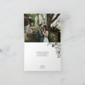 Boho Dusty Blue Neutral Blume Hochzeit Dankeskarte (Innenseite)