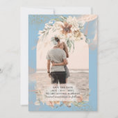 BOHO Dusty Blue Pampas Grass Wedding Save The Date (Vorderseite)