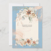BOHO Dusty Blue Pampas Grass Wedding Save The Date (Rückseite)