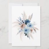 Boho Dusty Blue Pink Peony Engagement Party Einladung (Rückseite)