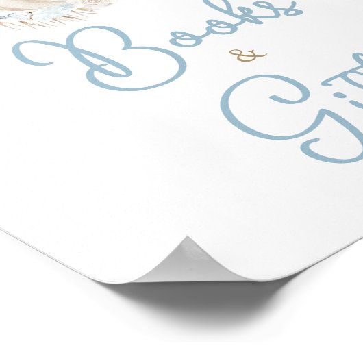 Boho Dusty Blue Pumpkin Bücher und Geschenke Poster (Ecke)