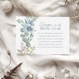 Boho Dusty Blue Recipe for the Bride Floral Begleitkarte