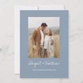 Boho Dusty Blue Simple Handwriting Boho Wedding Einladung (Rückseite)