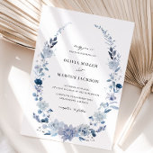 Boho Dusty Blue Wildblume Hochzeit Einladung