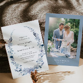 Boho Dusty Blue Wildblume Hochzeit Einladung