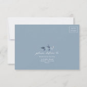 Boho Dusty Blue Wildblume Wedding RSVP Card (Rückseite)