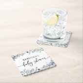 Boho Dusty Blue Wildblumen Babydusche Untersetzer (Vor Ort)