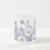 Boho Dusty Blue Wildblumen Thistles Daisy Mattglastasse (Mittel)