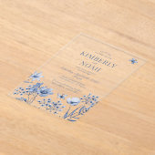 Boho dusty blue wildflowers wedding acryleinladungen (Ablage )