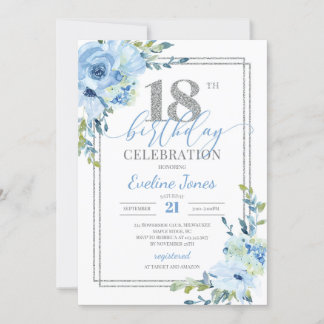 Boho Dusty Blumen Silber geometrischer Geburtstag Einladung