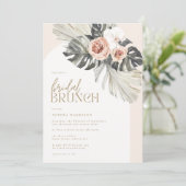 Boho Dusty Floral Bridal Brunch Einladung (Stehend Vorderseite)