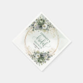 Boho Dusty Green Eucalyptus Brautparty Serviette (Ecke)