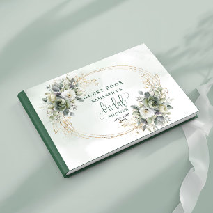 Boho Dusty Green Eukalyptus Brautparty Gast Gästebuch