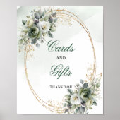 Boho Dusty Green Eukalyptus Karten Und Geschenke T Poster (Vorne)