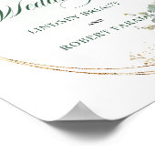 Boho Dusty Green Eukalyptus Tisch Hochzeit Willkom Poster (Ecke)