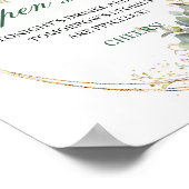 Boho Dusty Green Open Bar Tischdeko Hochzeitsschil Poster (Ecke)