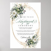 Boho Dusty Green Unplugged Hochzeitsposter Poster (Vorne)