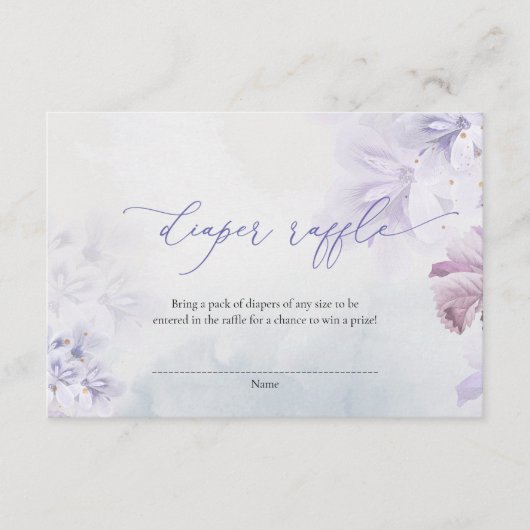 Boho Dusty lila Frühlingsblumen Windelpreispreispr Begleitkarte (Vorderseite)