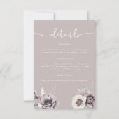 Boho Dusty Mauve Details Hochzeitskarte Einladung (Vorderseite)