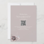 Boho Dusty Mauve QR Code 2 in 1 Wedding Einladung (Rückseite)