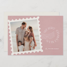 Boho Dusty Pink Briefmarke 2 Foto Weihnachten