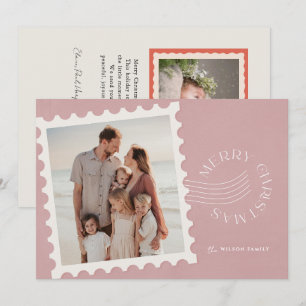 Boho Dusty Pink Briefmarke 2 Foto Weihnachten