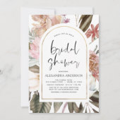 Boho Dusty Pink Burgundy Brautparty Einladung (Vorderseite)