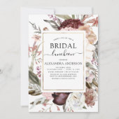 Boho Dusty Pink Burgundy Brautparty Luncheon Einladung (Vorderseite)