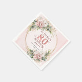 Boho Dusty Pink Eukalyptus 80. Geburtstag Serviett Serviette (Ecke)