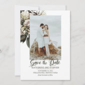Boho Dusty Pink Floral Bouquet Foto Save The Date (Vorderseite)