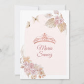 Boho Dusty Pink Floral Mexican Quinceañera Einladung (Rückseite)