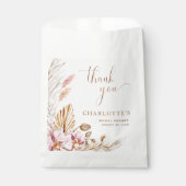 Boho Dusty Pink Gold Pampas Grass | BRAUTPARTY Geschenktütchen (Vorderseite)