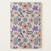Boho Dusty Pink Lila Botanical Muster Planer (Rückseite)