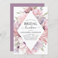 Boho Dusty Pink Lila Brautparty Luncheon Invi