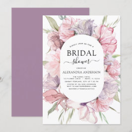 Boho Dusty Pink Lila Bridal Dusche Einladung