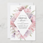 Boho Dusty Pink Lila Bridal Dusche Einladung (Vorderseite)