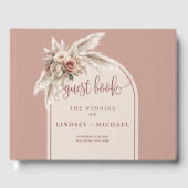 Boho Dusty Pink Pampas Floral Wedding Arch Wedding Gästebuch (Vorderseite)