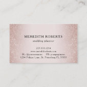 Boho Dusty Pink Roses Blush Glitzer Business Card Visitenkarte (Rückseite)