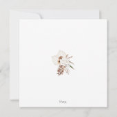 Boho Dusty Pink White Pampas Grass Wedding Save The Date (Rückseite)