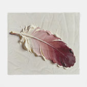 Boho Dusty Rose 3D Impasto Feder Ölmalerei Fleecedecke (Vorderseite (Horizontal))