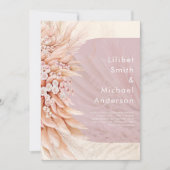 BOHO Dusty Rose Coral PAMPAS GRASS Hochzeit Einladung (Vorderseite)