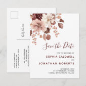 Boho Dusty Rose Eucalyptus Floral Save the Date Ankündigungspostkarte (Vorne/Hinten)